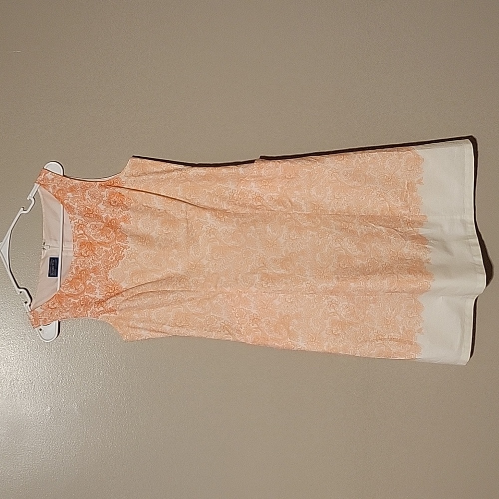 Pendleton‎ Sheath Midi Dress Sleeveless Orange/White Floral Womens Size 8